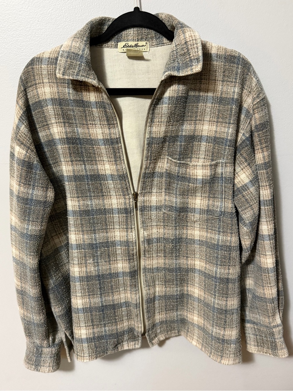 Vintage Eddie Bauer Women’s Small Plaid Full Zip Shirt Jacket Shacket 90s - Picture 2 of 5